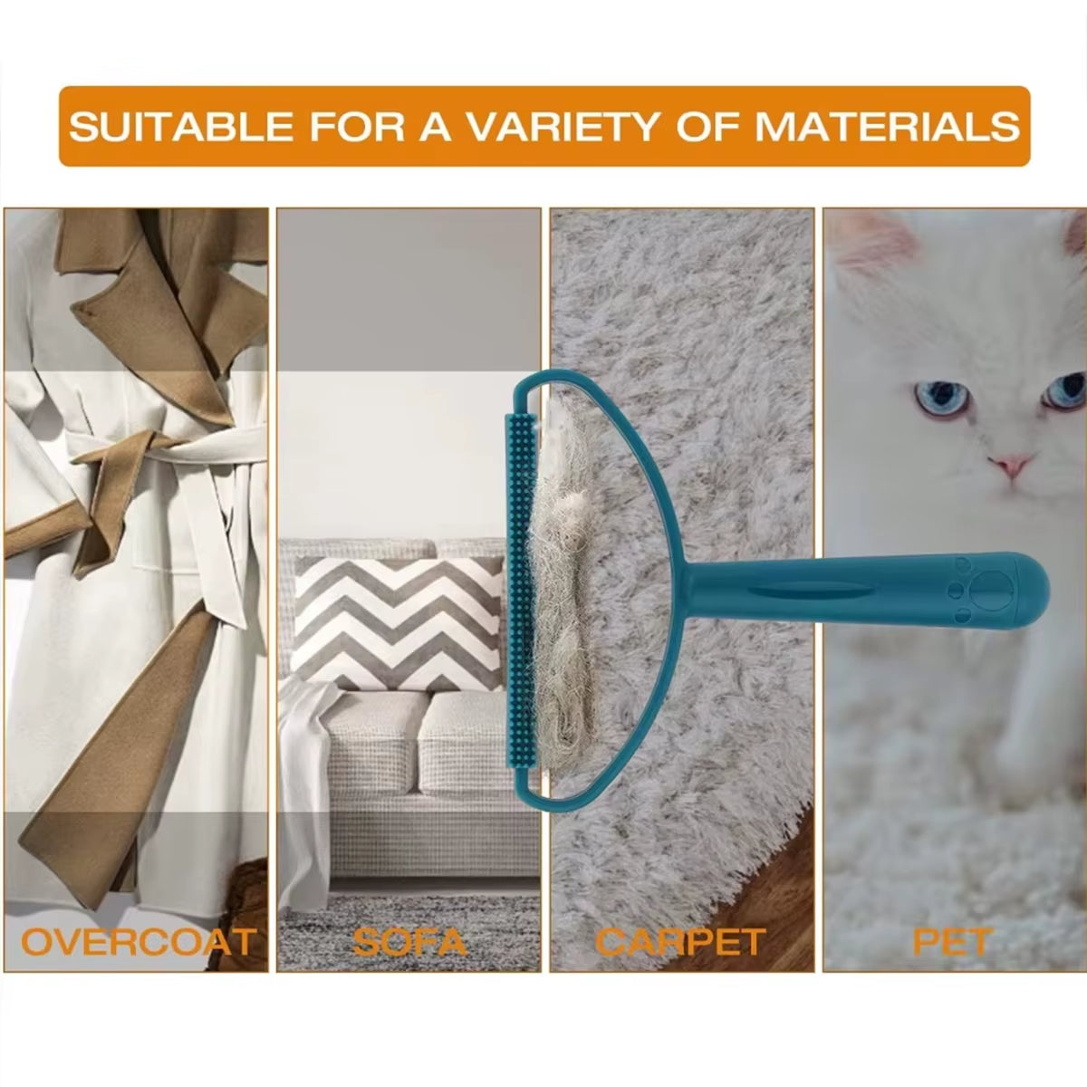 Reusable Pet Hair Remover – Removes Dog & Cat Fur From Couch, Carpet & Car in Seconds
